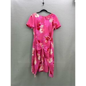 Vintage Maggy London Womens Pink Floral 100% Silk Mini Dress Size 10